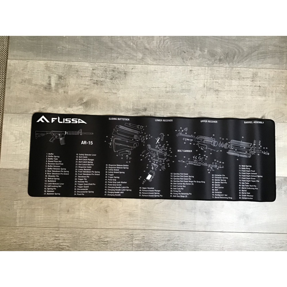 FLISSA AR-15 Gun‎ Cleaning Mat Set Tool Kit with Storage Bag 12"x36" Non-Slip - Picture 3 of 4